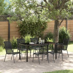 Ensemble de salle à manger pour jardin 7 pcs Noir 566055566055