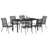 Ensemble de salle à manger pour jardin 7 pcs Noir 566055566055
