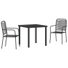 Ensemble de salle à manger pour jardin 3 pcs Noir 566056566056
