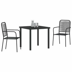 Ensemble de salle à manger pour jardin 3 pcs Noir 566056566056