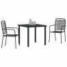 Ensemble de salle à manger pour jardin 3 pcs Noir 566056566056