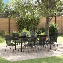 Ensemble de salle à manger pour jardin 9 pcs Noir 566064566064