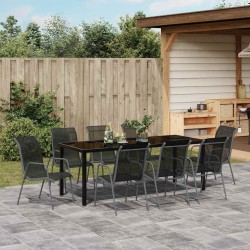 Ensemble de salle à manger pour jardin 9 pcs Noir 566064566064