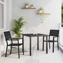 Ensemble de salle à manger pour jardin 3 pcs Noir 566065566065