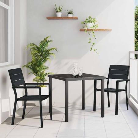 Ensemble de salle à manger pour jardin 3 pcs Noir 566065566065