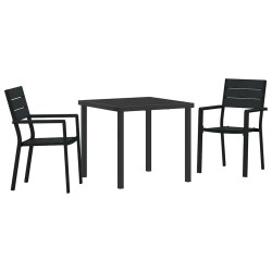 Ensemble de salle à manger pour jardin 3 pcs Noir 566065566065