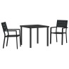 Ensemble de salle à manger pour jardin 3 pcs Noir 566065566065