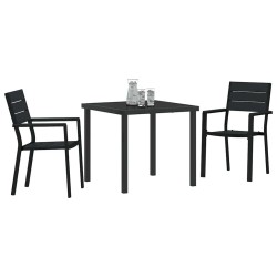 Ensemble de salle à manger pour jardin 3 pcs Noir 566065566065