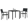 Ensemble de salle à manger pour jardin 3 pcs Noir 566065566065