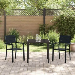 Ensemble de salle à manger pour jardin 3 pcs Noir 566065566065