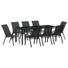 Ensemble de salle à manger pour jardin 9 pcs Noir 566066566066