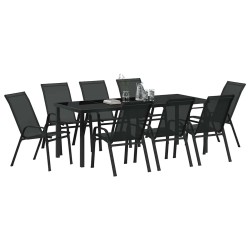 Ensemble de salle à manger pour jardin 9 pcs Noir 566066566066