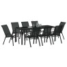 Ensemble de salle à manger pour jardin 9 pcs Noir 566066566066