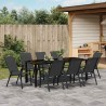 Ensemble de salle à manger pour jardin 9 pcs Noir 566066566066