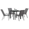 Ensemble de salle à manger pour jardin 5 pcs Gris et Noir 566067566067