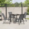 Ensemble de salle à manger pour jardin 5 pcs Gris et Noir 566067566067