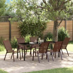 Ensemble de salle à manger pour jardin 7 pcs Marron et Noir 566068566068