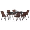 Ensemble de salle à manger pour jardin 7 pcs Marron et Noir 566068566068