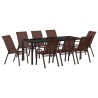 Ensemble de salle à manger pour jardin 9 pcs Marron et Noir 566069566069