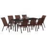 Ensemble de salle à manger pour jardin 9 pcs Marron et Noir 566069566069