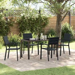 Ensemble de salle à manger pour jardin 5 pcs Noir 566070566070