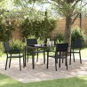 Ensemble de salle à manger pour jardin 5 pcs Noir 566070566070