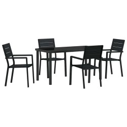 Ensemble de salle à manger pour jardin 5 pcs Noir 566070566070