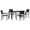 Ensemble de salle à manger pour jardin 5 pcs Noir 566070566070