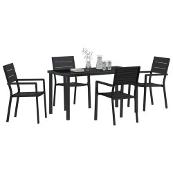 Ensemble de salle à manger pour jardin 5 pcs Noir 566070566070