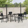 Ensemble de salle à manger pour jardin 5 pcs Noir 566070566070