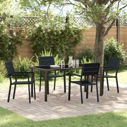 Ensemble de salle à manger pour jardin 5 pcs Noir 566071566071