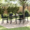 Ensemble de salle à manger pour jardin 5 pcs Noir 566071566071