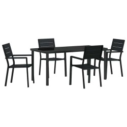 Ensemble de salle à manger pour jardin 5 pcs Noir 566071566071
