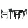 Ensemble de salle à manger pour jardin 5 pcs Noir 566071566071