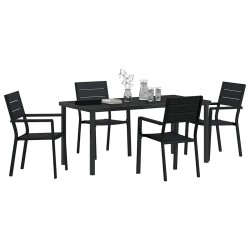 Ensemble de salle à manger pour jardin 5 pcs Noir 566071566071