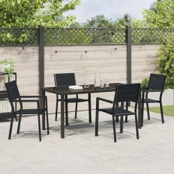 Ensemble de salle à manger pour jardin 5 pcs Noir 566071566071