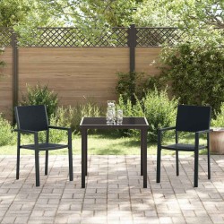 Ensemble de salle à manger pour jardin 3 pcs Noir 566072566072