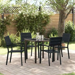 Ensemble de salle à manger pour jardin 5 pcs Noir 566073566073