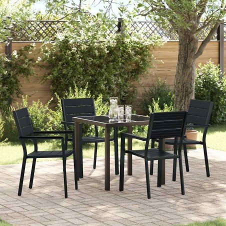 Ensemble de salle à manger pour jardin 5 pcs Noir 566073566073