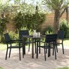 Ensemble de salle à manger pour jardin 5 pcs Noir 566073566073
