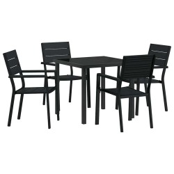 Ensemble de salle à manger pour jardin 5 pcs Noir 566073566073