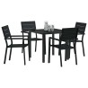 Ensemble de salle à manger pour jardin 5 pcs Noir 566073566073
