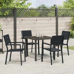 Ensemble de salle à manger pour jardin 5 pcs Noir 566073566073