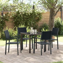 Ensemble de salle à manger pour jardin 5 pcs Noir 566074566074