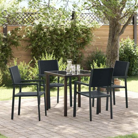 Ensemble de salle à manger pour jardin 5 pcs Noir 566074566074