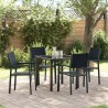 Ensemble de salle à manger pour jardin 5 pcs Noir 566074566074