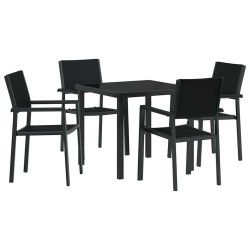 Ensemble de salle à manger pour jardin 5 pcs Noir 566074566074
