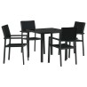 Ensemble de salle à manger pour jardin 5 pcs Noir 566074566074