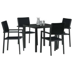 Ensemble de salle à manger pour jardin 5 pcs Noir 566074566074