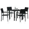 Ensemble de salle à manger pour jardin 5 pcs Noir 566074566074